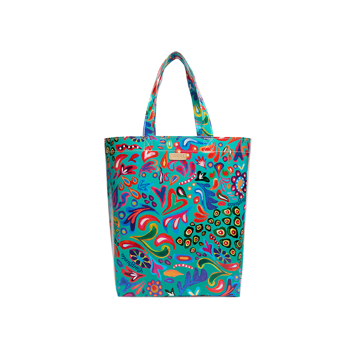 Consuela Tasha Basic Bag featuring a colorful Tasha print wipe-clean exterior.