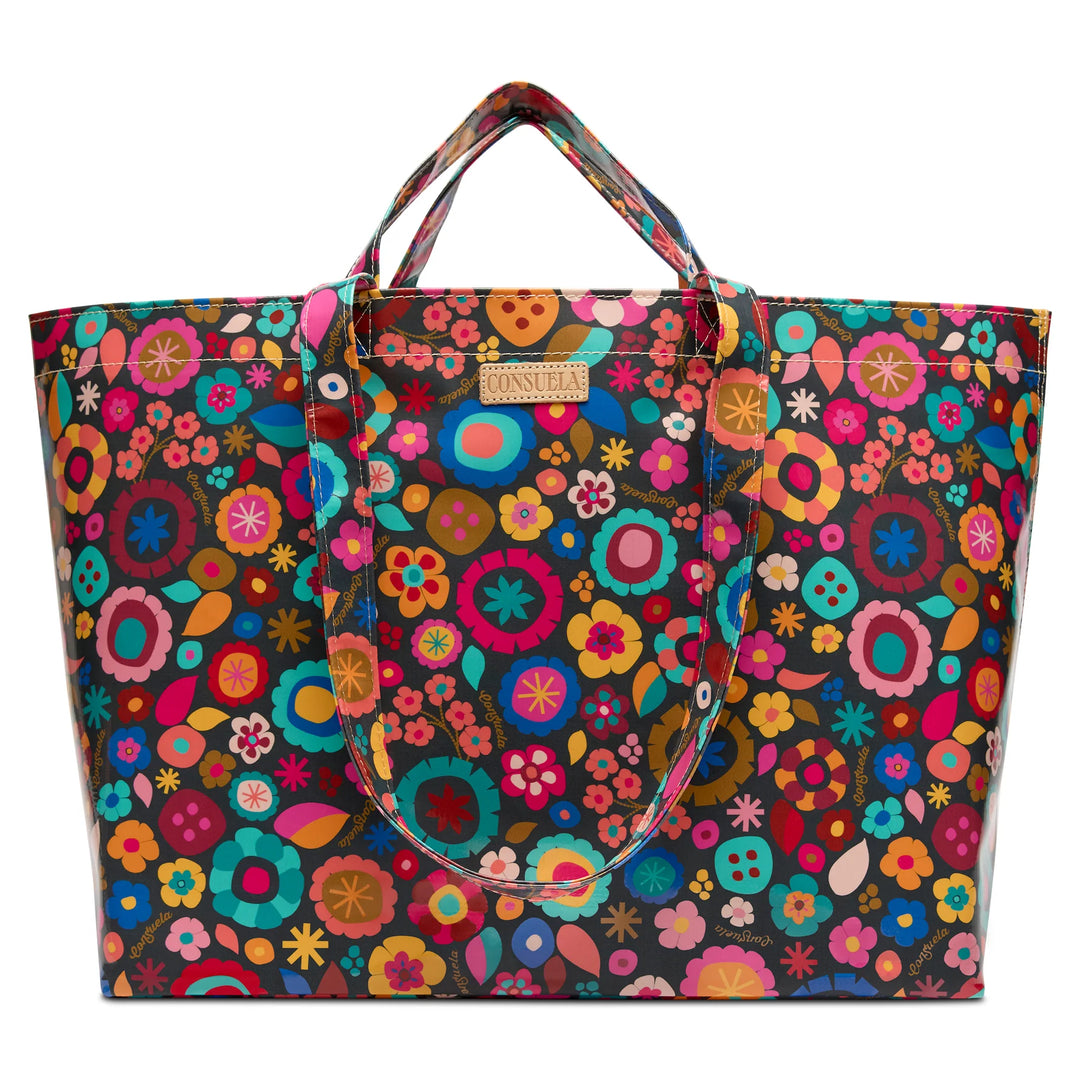 Consuela Amelie Grab 'n' Go Jumbo bag in a multi-colored floral print with dual sets of handles.