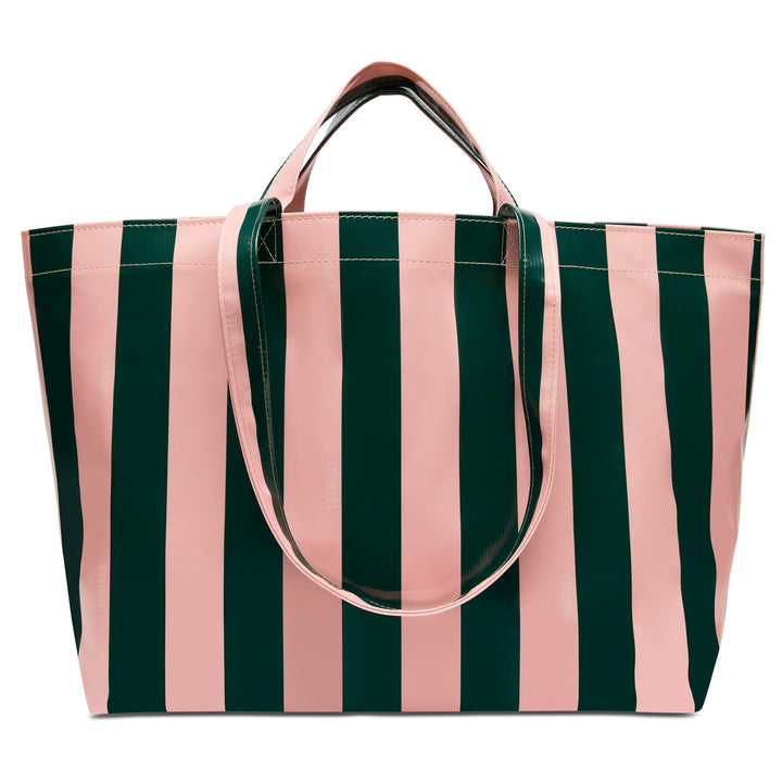 Consuela Fern Jumbo Bag featuring a deep green and light pink ConsuelaCloth wipe-clean exterior.