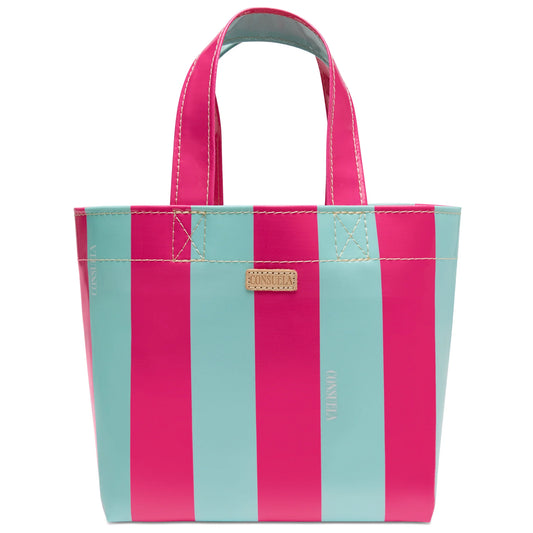 Consuela Malibu Grab N Go Mini Bag in vibrant bold pattern; compact and wipeable mini utility tote.