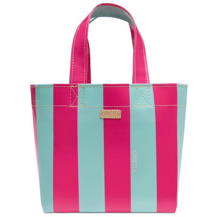 Consuela Malibu Grab N Go Mini Bag in vibrant bold pattern; compact and wipeable mini utility tote.