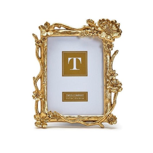 Gold Floral Spray 5x7 Photo Frame