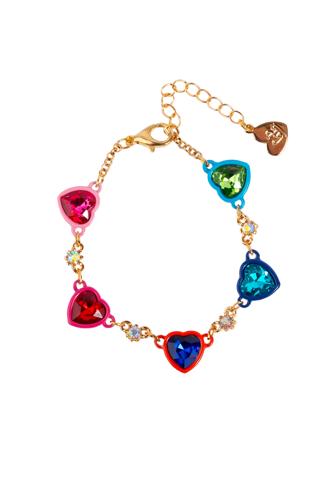 Great Pretenders Candy Hearts gold bracelet with colorful heart gems