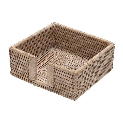 Cocktail White Rattan Holder Top Bleached Rattan Cocktail