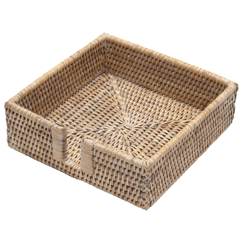 Luncheon White Rattan Holder Top Bleached Rattan Luncheon
