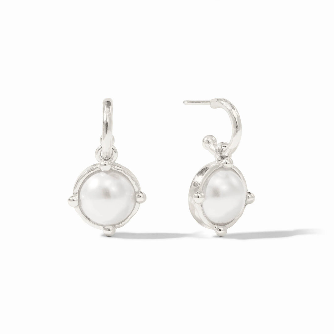 Honeybee Silver Hoop &amp; Charm Earring - 2-in-1