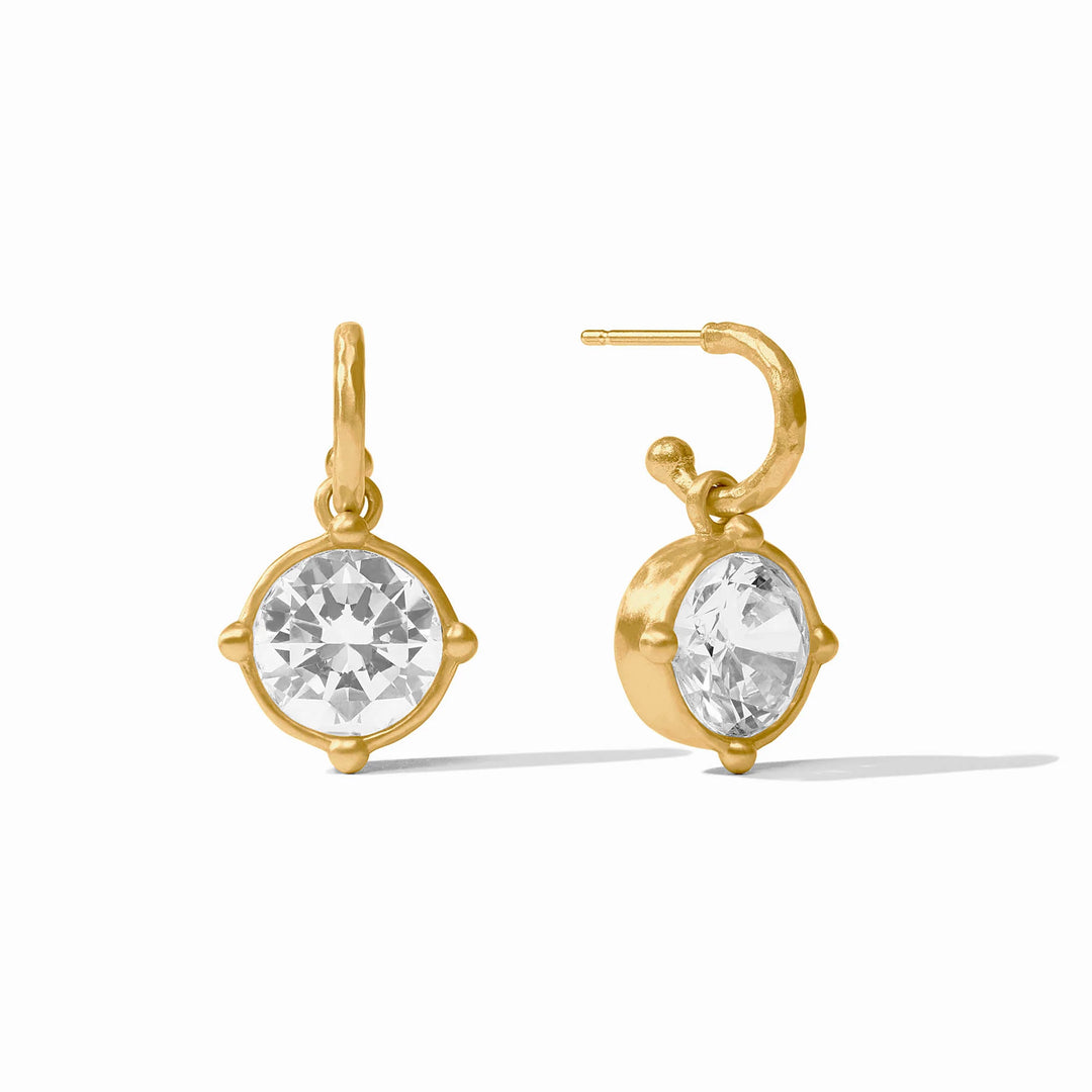 Julie Vos Honeybee Hoop & Charm earring in Cubic Zirconia