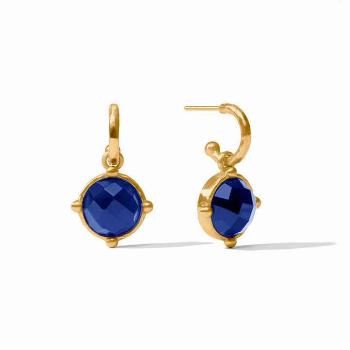 Julie Vos Honeybee Hoop &amp; Charm Earring - Iridescent Sapphire Blue