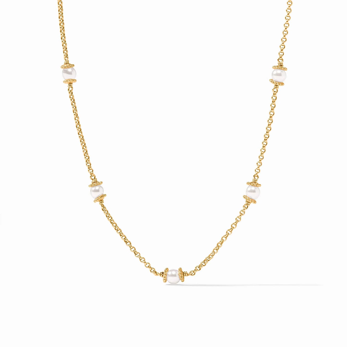 Hydra Delicate Station Necklace - Pearl