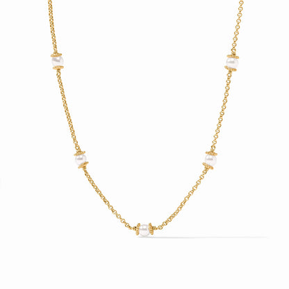 Hydra Delicate Station Necklace - Pearl