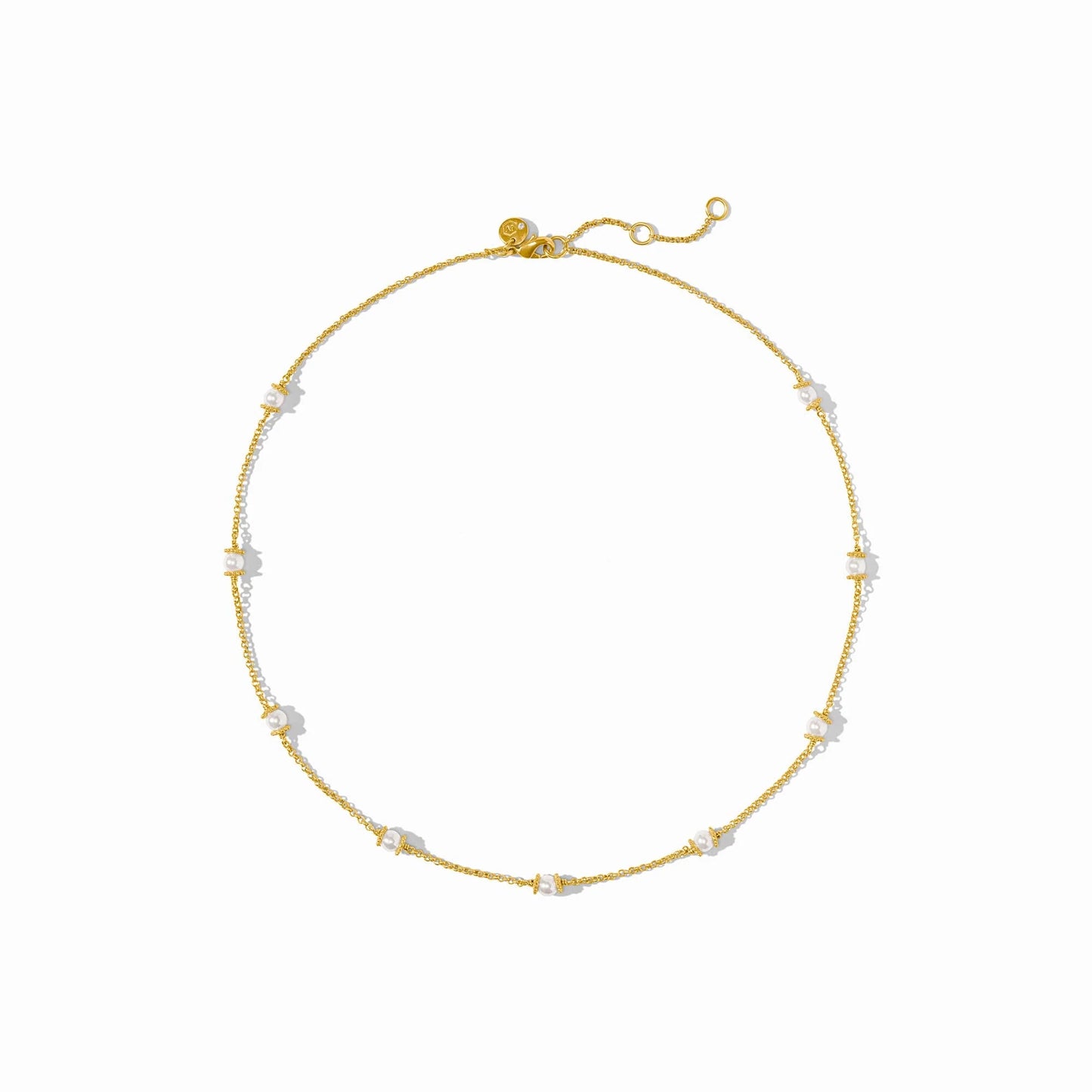 Hydra Delicate Station Necklace - Pearl