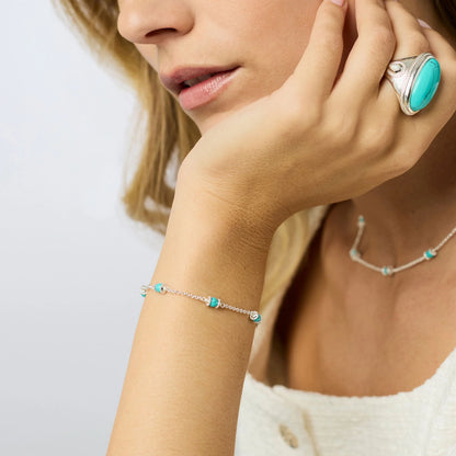 Hydra Delicate Silver Bracelet - Pearl & Turquoise Options