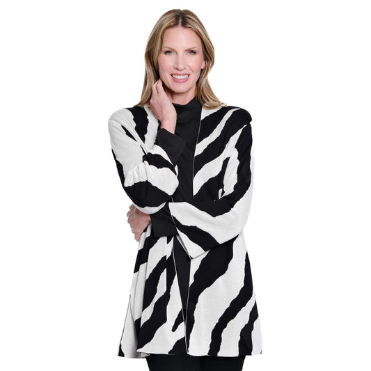 3/4 Sleeve Drop Shoulder Shawl Collar Open Front Sweater Jacket