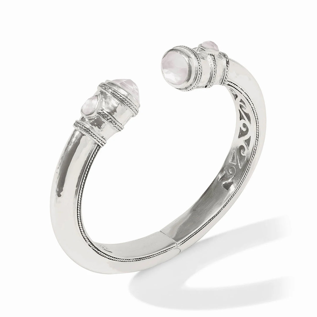 Julie Vos Cannes Demi Cuff - Silver Plated Glass Bangle