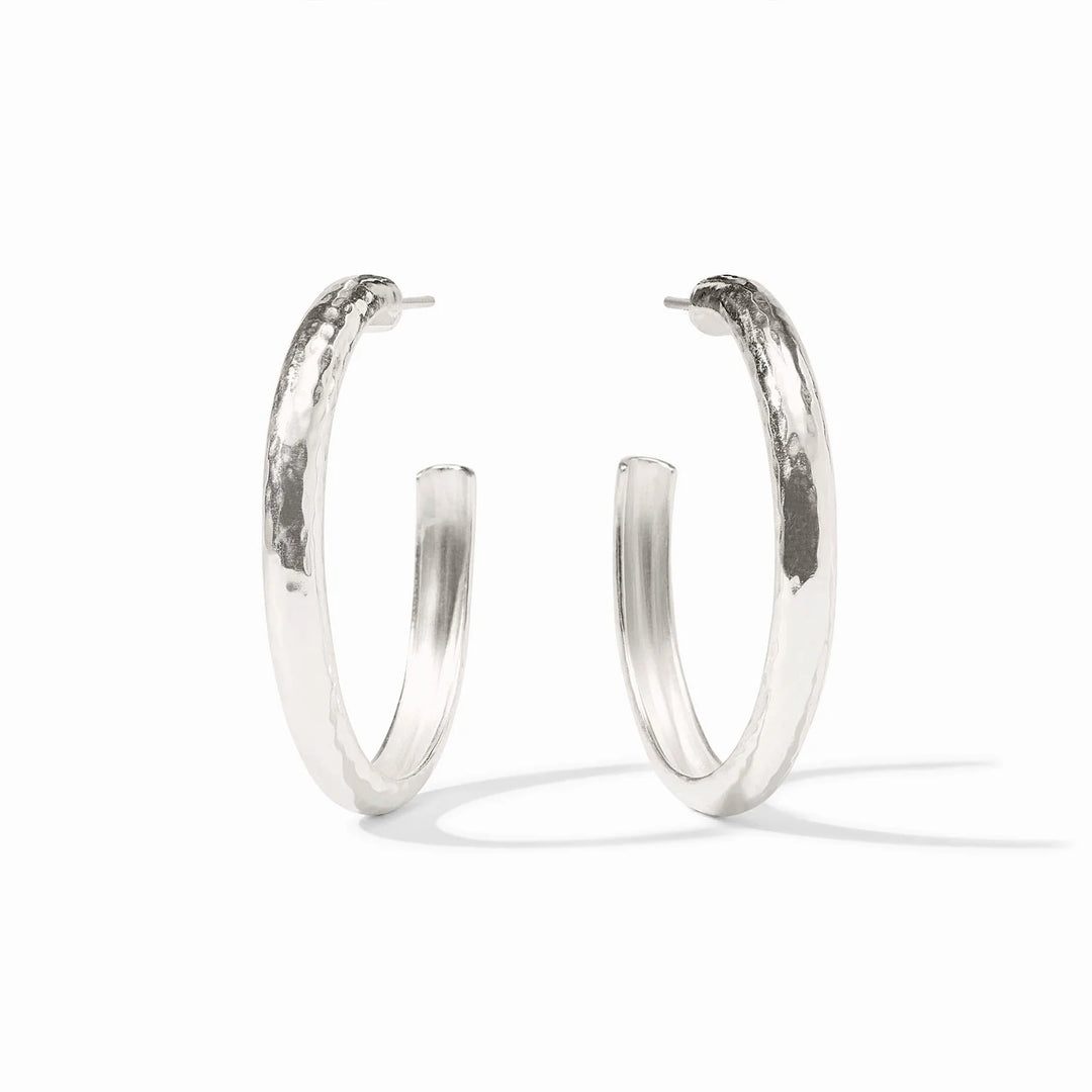 Havana Silver Hoop - 24K Silver Plated Hammered Hoops
