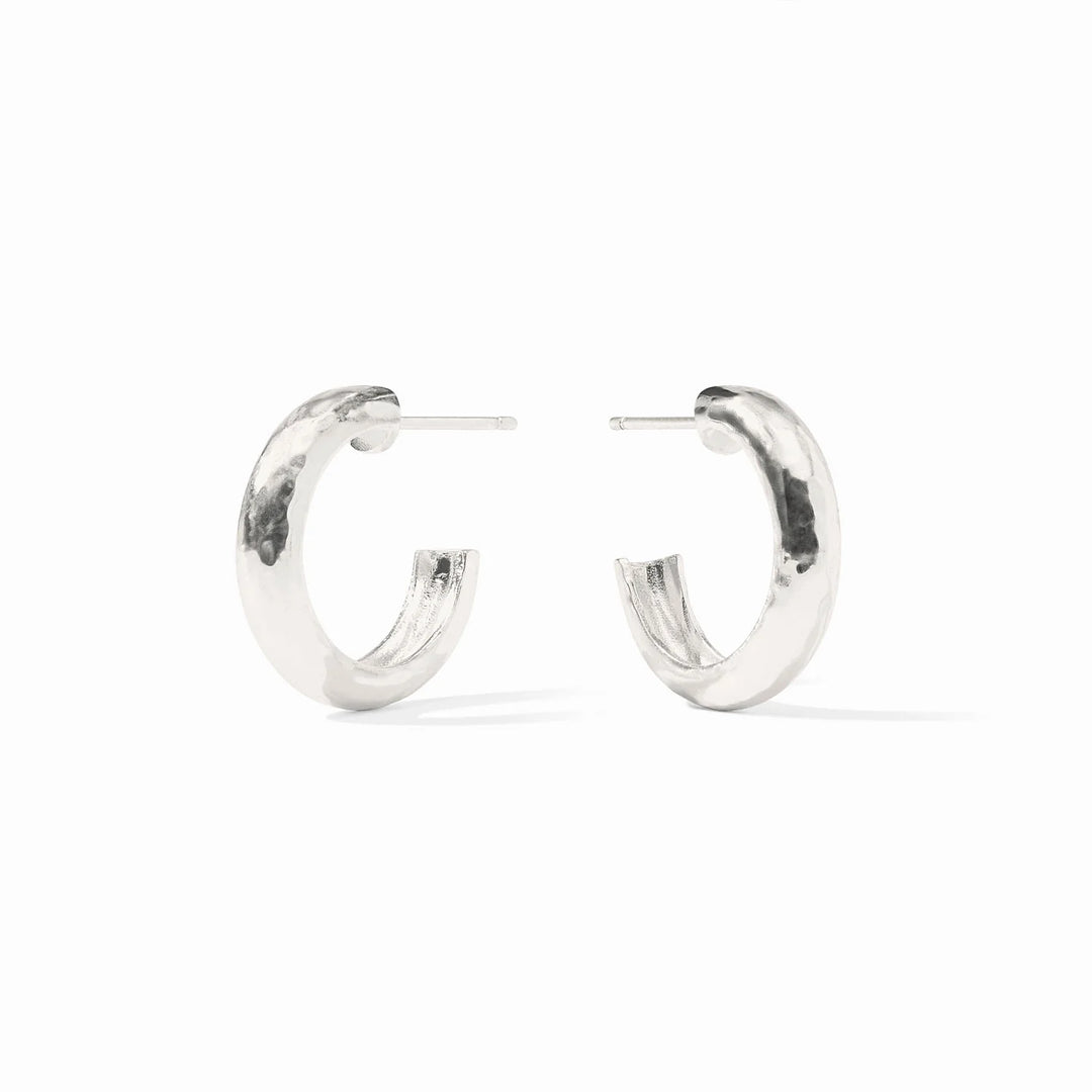 Side-by-side view of the Havana Silver Hoop in Small, Medium, and Large sizes to demonstrate scale.