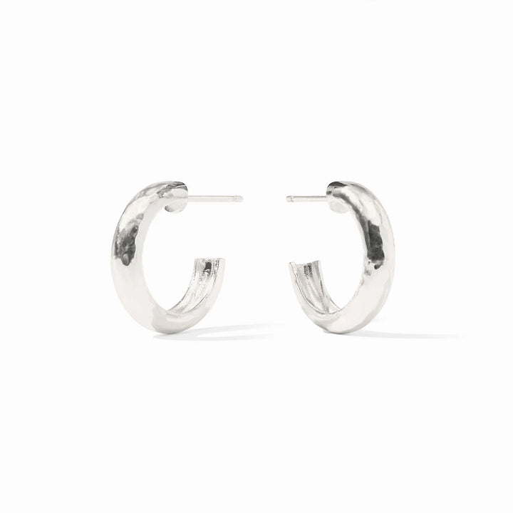 Side-by-side view of the Havana Silver Hoop in Small, Medium, and Large sizes to demonstrate scale.