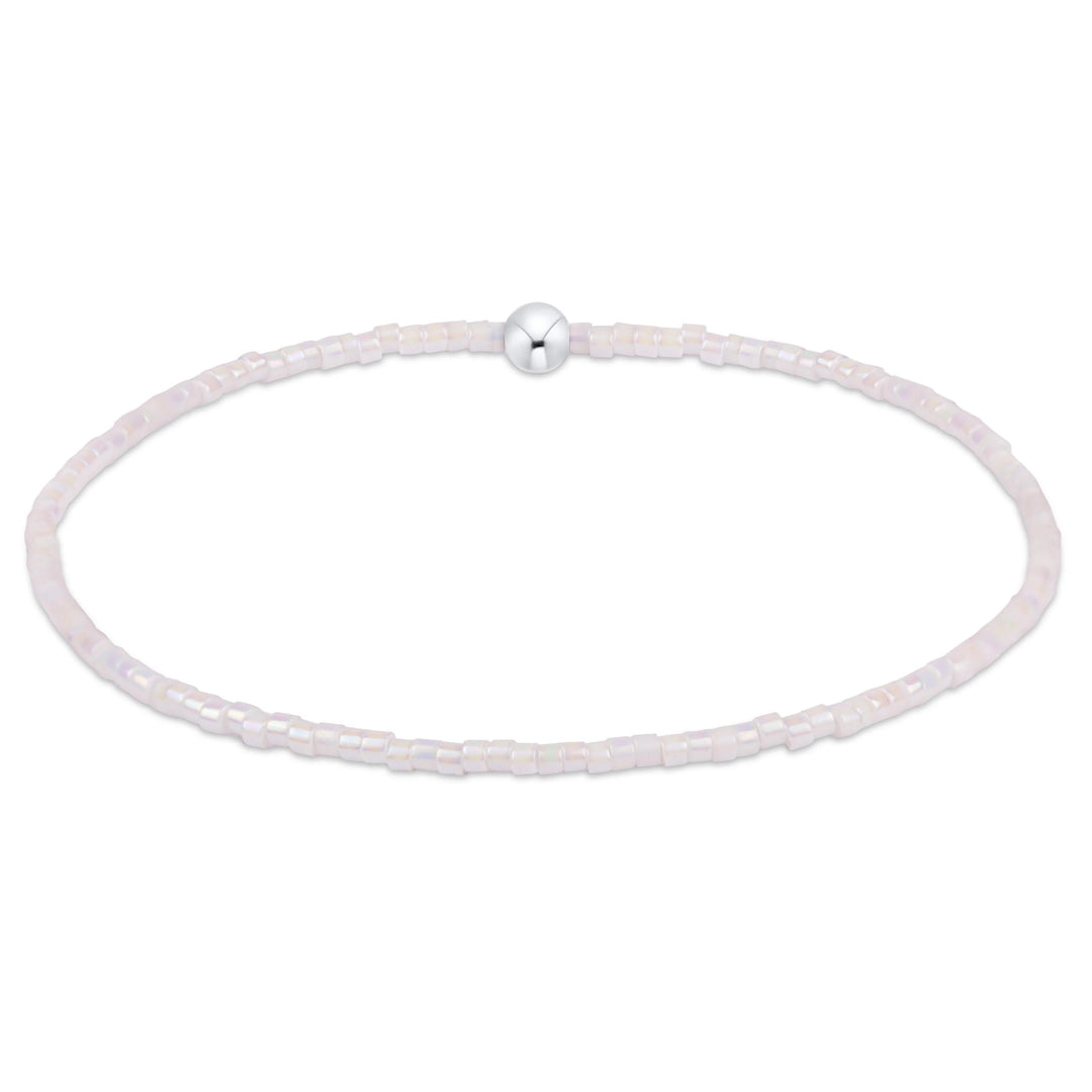 enewton Hope Classic Sterling Bracelet in silky white seed beads with sterling accent on stretch elastic