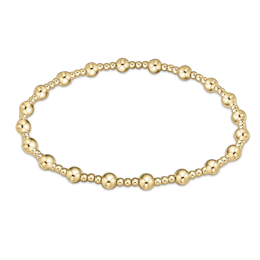 Extends Classic Sincerity Pattern 4mm Bead Bracelet - Gold