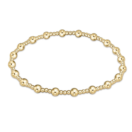 Extends Classic Sincerity Pattern 4mm Bead Bracelet - Gold