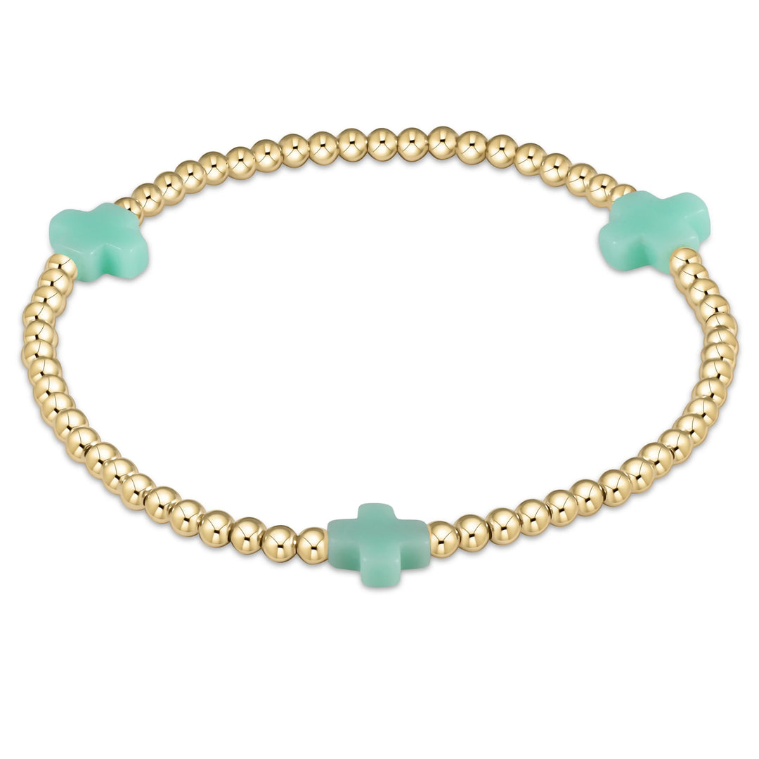 enewton Signature Cross 3mm Gold Bracelet in Mint