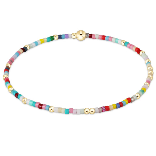 enewton Hope Unwritten beaded bracelet in Hot Mess multicolor with gold-filled accents; 7.25 inch extends size.