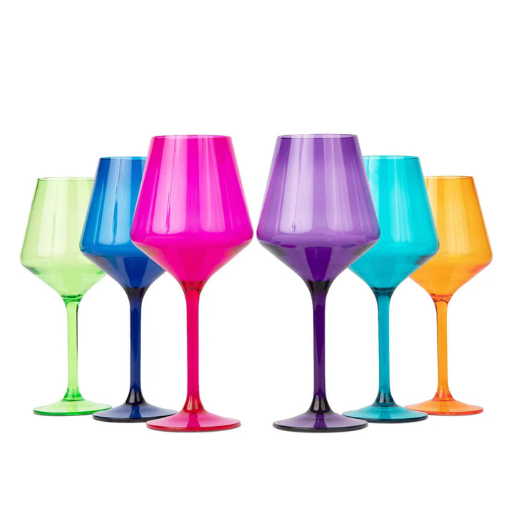 Pop Design Unbreakable Acrylic Stemmed Wine Glasses - Jewel
