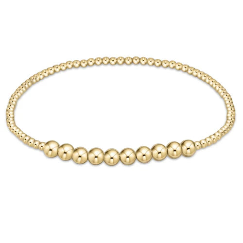 Classic Gold Beaded Bliss 2mm Bead Bracelet 4mm Gold