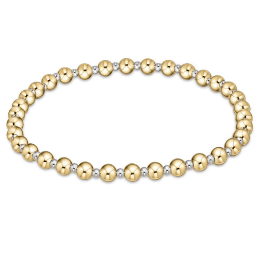 classic grateful pattern 4mm bead bracelet - mixed metal