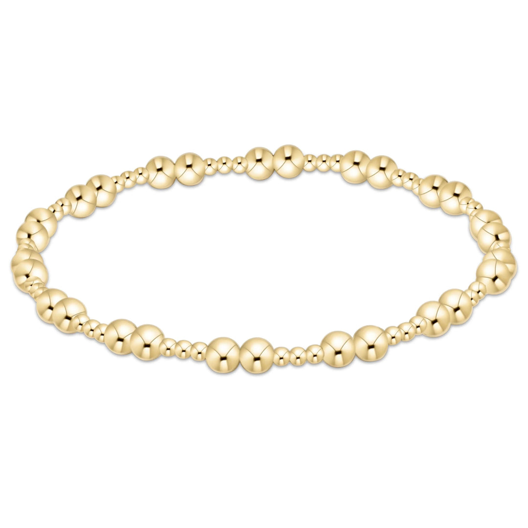 enewton 4mm and 2mm gold-filled beaded bracelet in a 7.25 inch extends size; waterproof and tarnish-resistant.