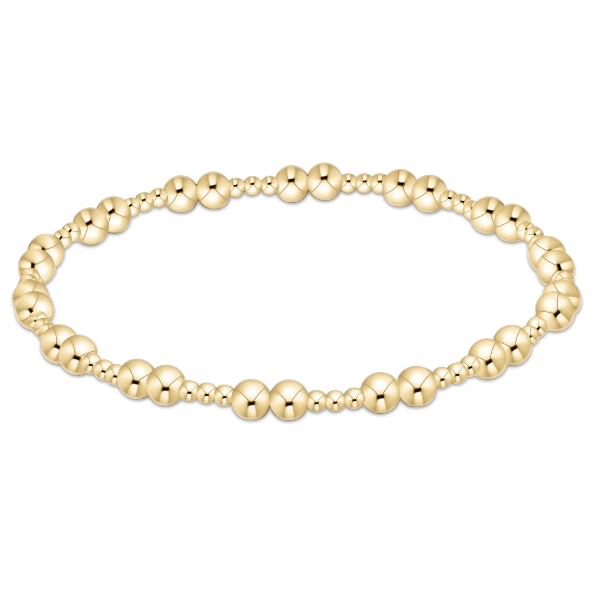 enewton 4mm and 2mm gold-filled beaded bracelet in a 7.25 inch extends size; waterproof and tarnish-resistant.
