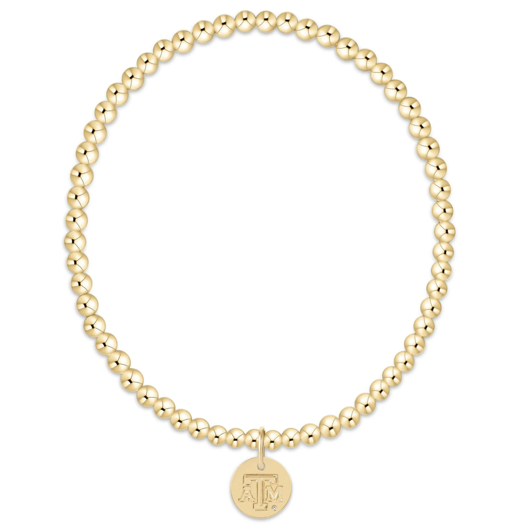enewton ecollegiate classic gold 3mm bracelet - texas a&amp;m disc