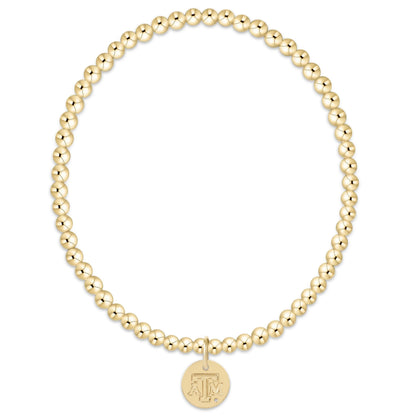 enewton ecollegiate classic gold 3mm bracelet - texas a&m disc