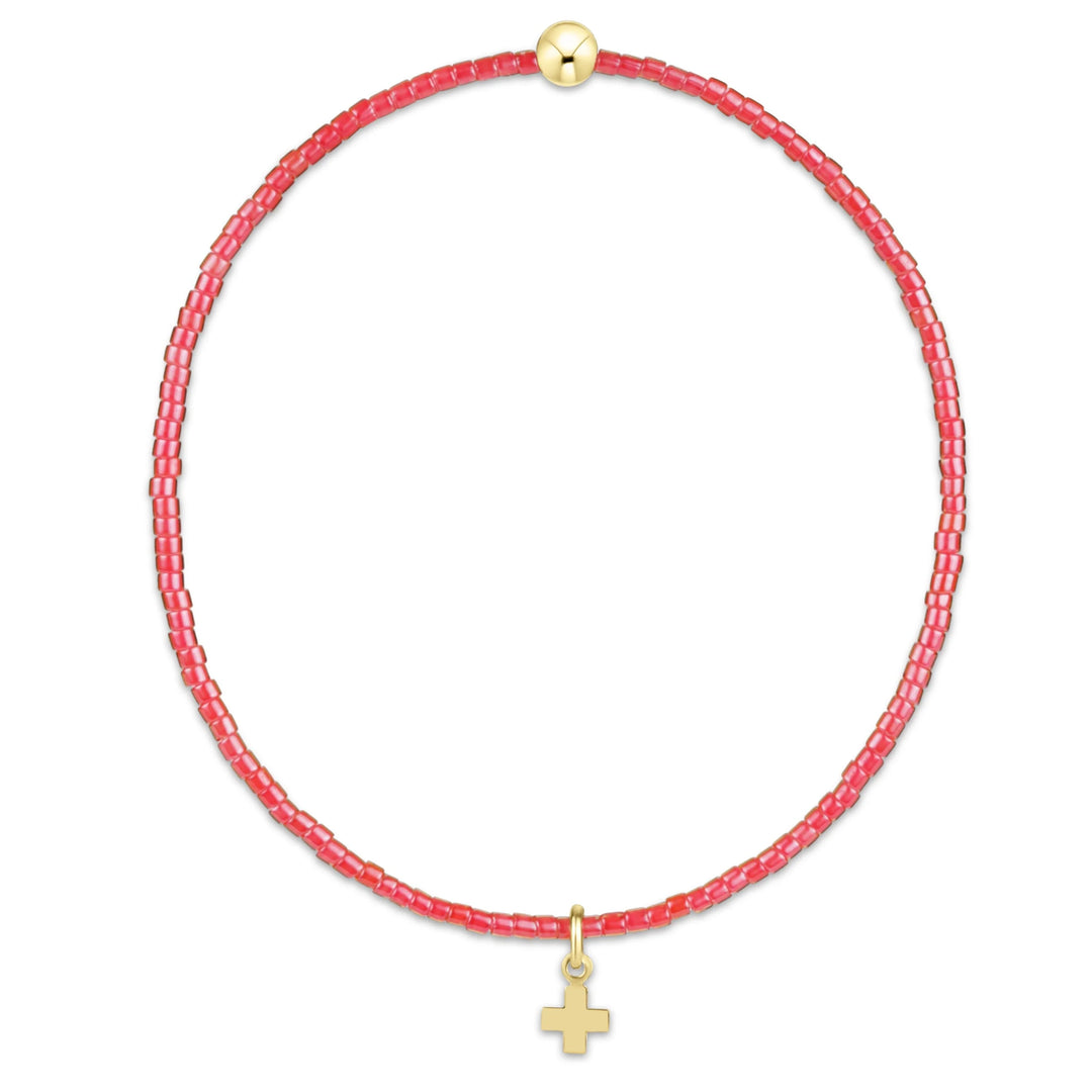 enewton Hope Classic Bracelet in sherbert with 14k gold-filled signature cross charm on stretch elastic