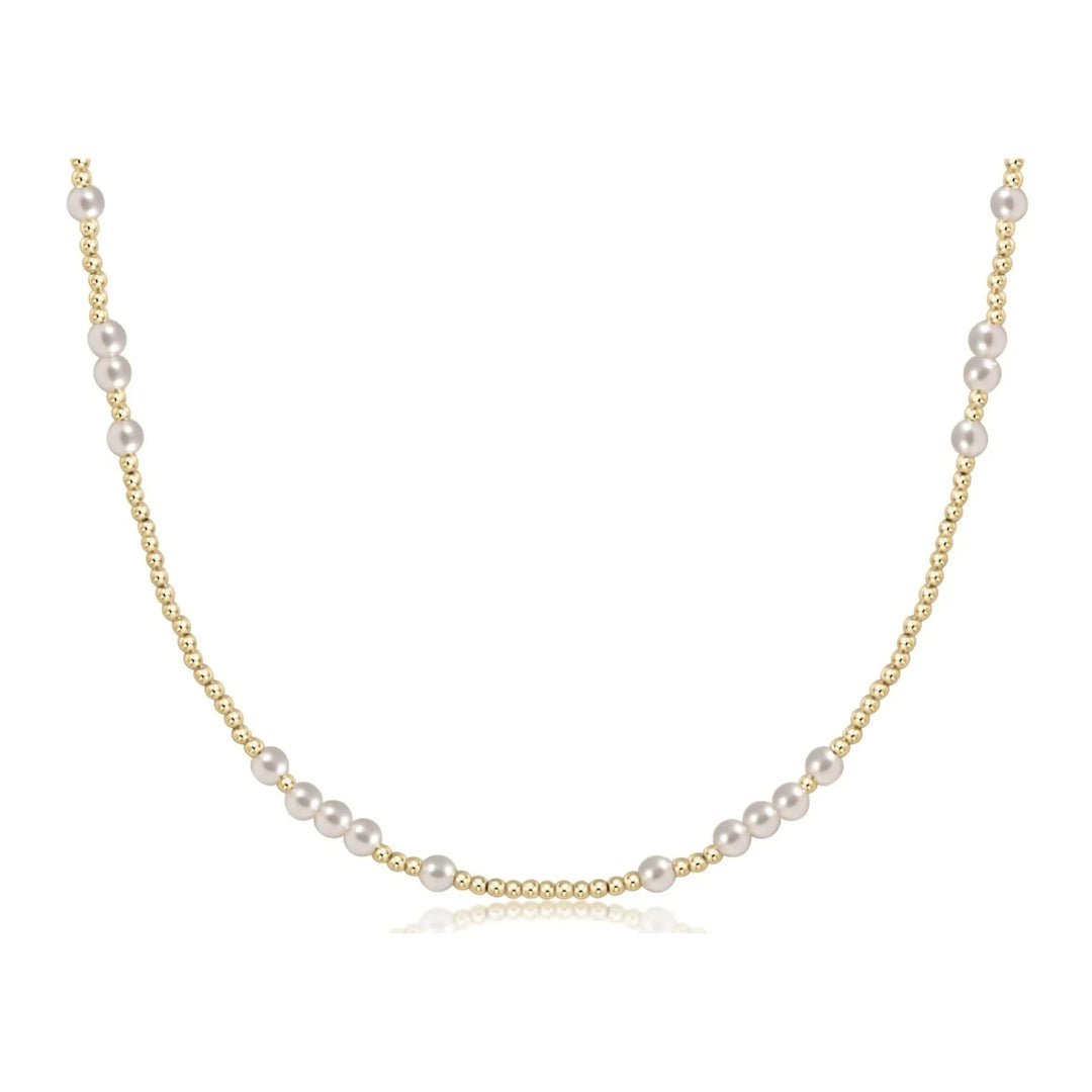 enewton 17 inch beaded choker featuring 4mm crystal pearls; waterproof and tarnish-resistant.