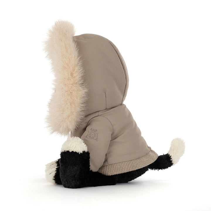 Jellycat Jack Alpine plush side view showing alpine outfit details