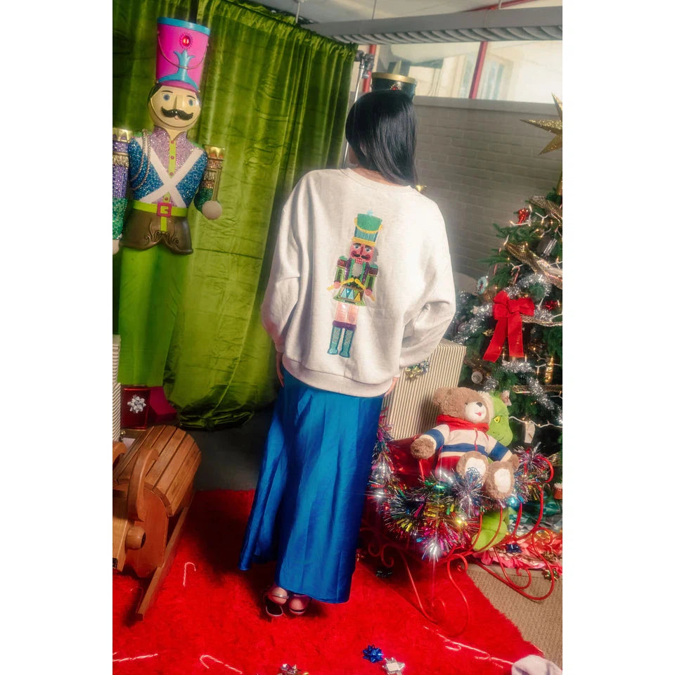 Grey Colorblock Drummer Nutcracker Sweatshirt