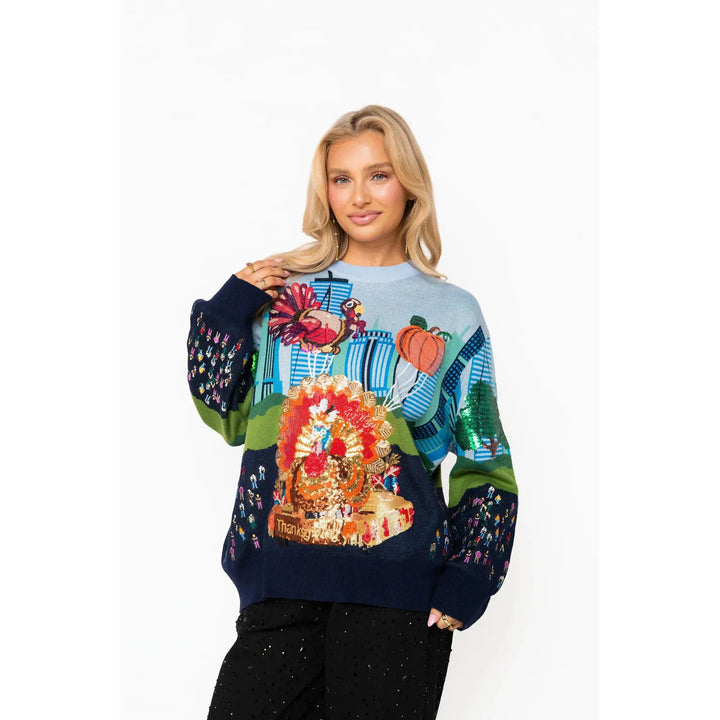 Queen of Sparkle Multi Thanksgiving Parade Sweater