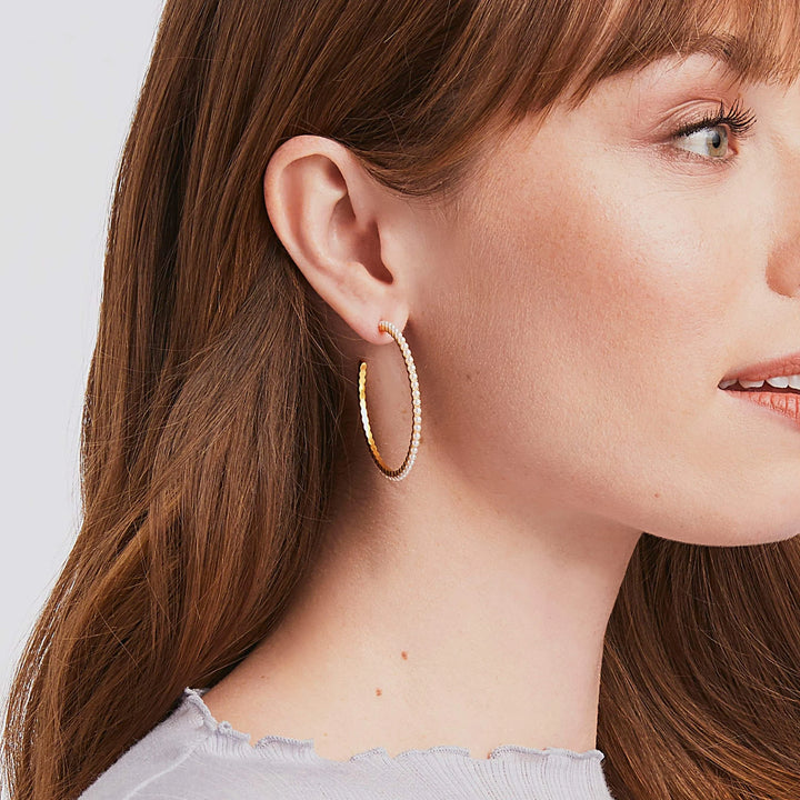 Julie Vos Juliet Pearl Hoop Earrings