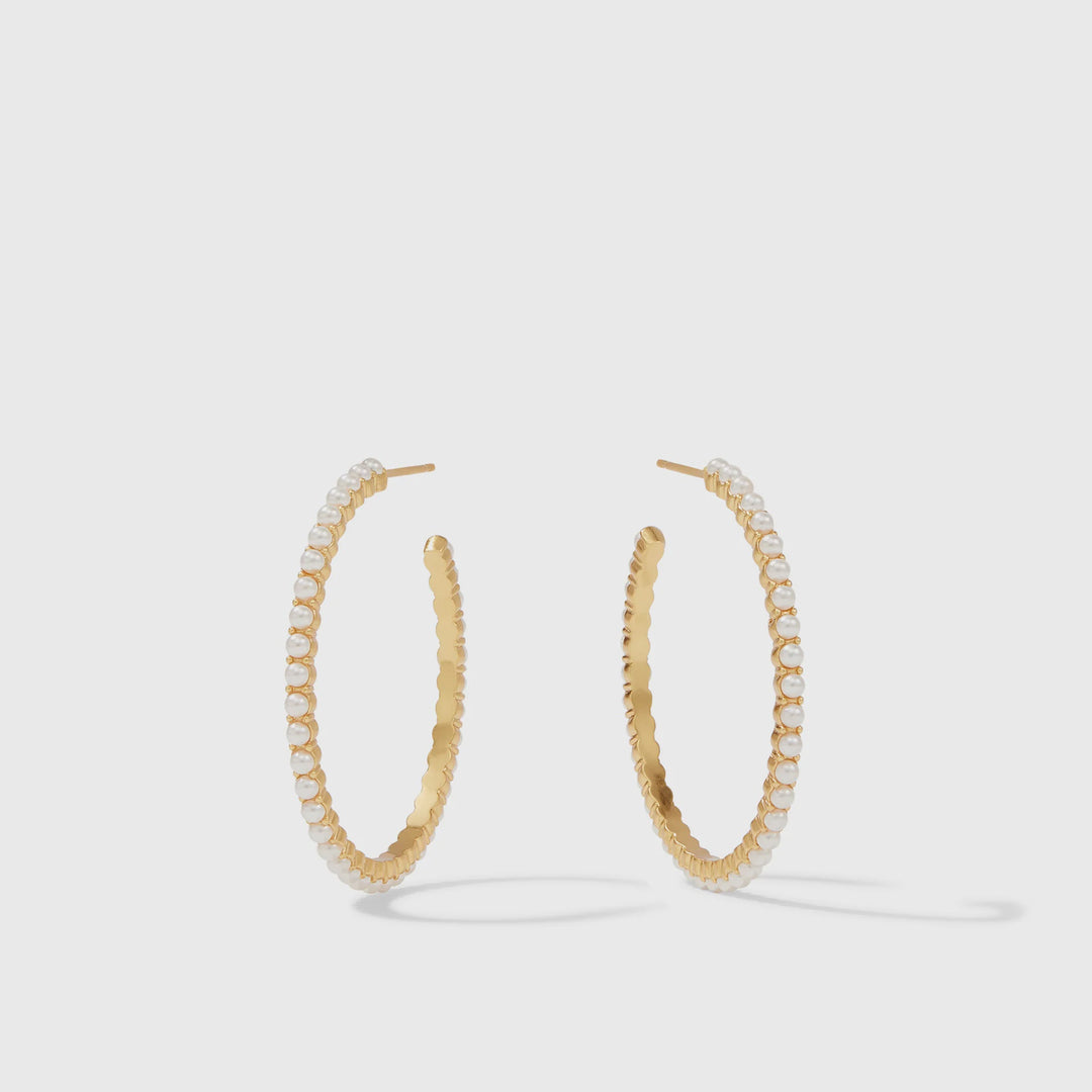Julie Vos Juliet Pearl Hoop Earrings