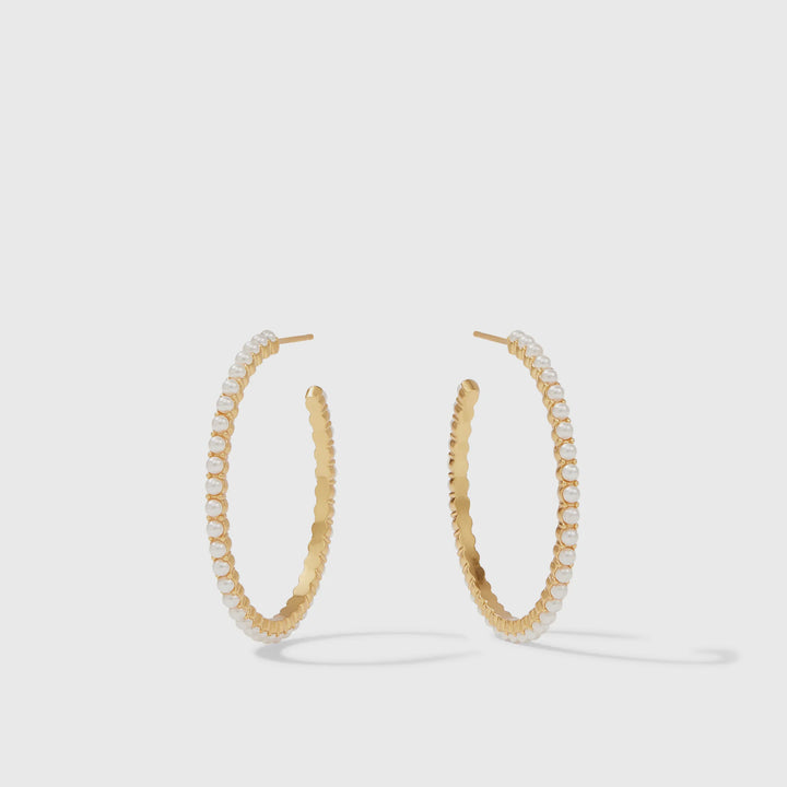 Julie Vos Juliet Pearl Hoop Earrings