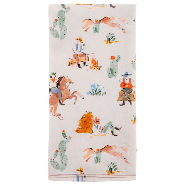 Vintage Cowboy Tea Towel