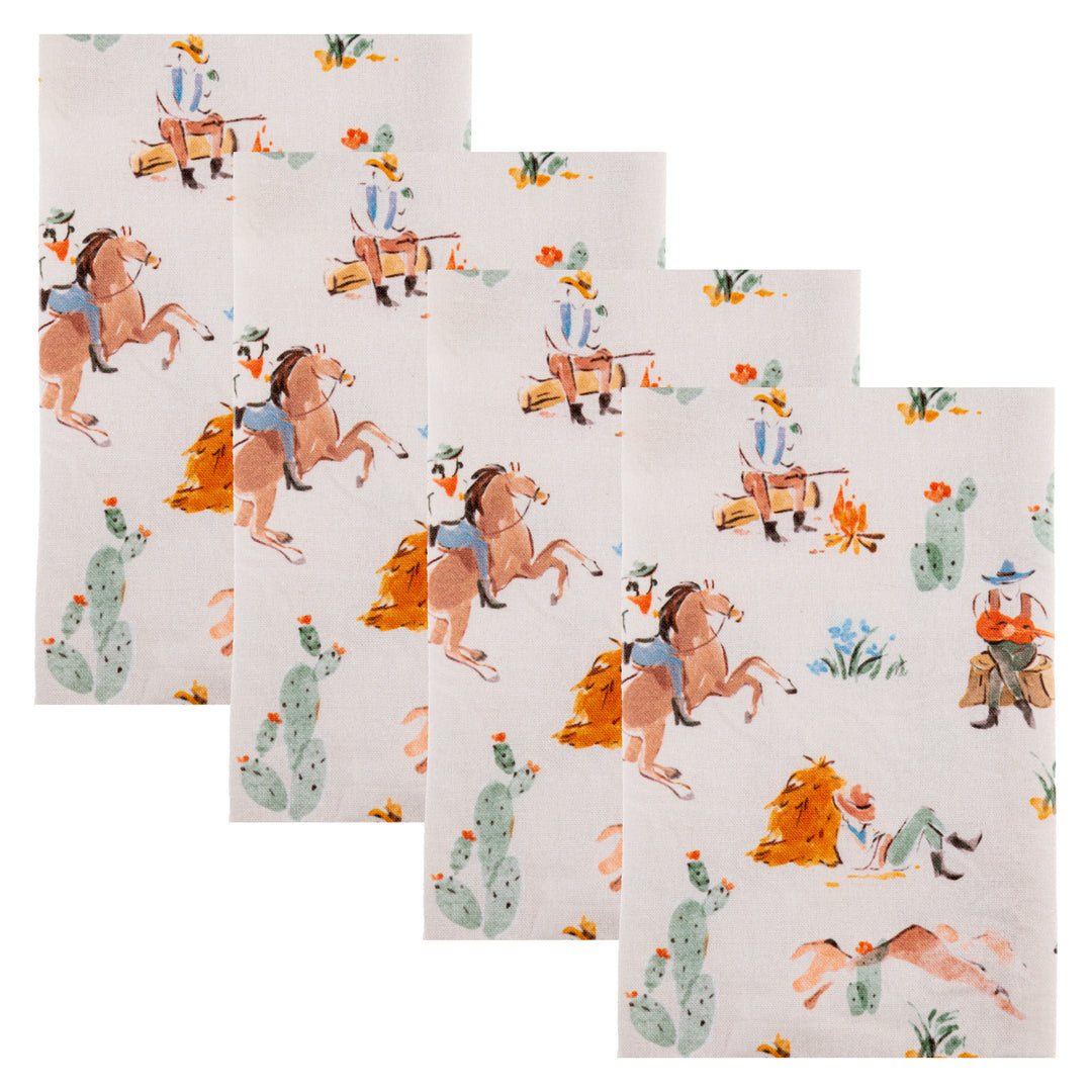 Vintage Cowboy Dinner Napkins S/4