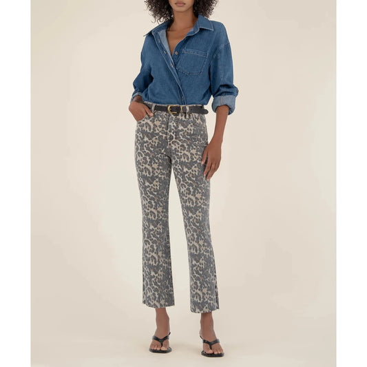 Kelsey High Rise Ankle Flare - Leopard