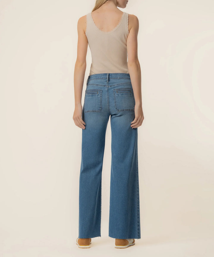Kut from the Kloth Meg High Rise Wide Leg in Sunny Wash