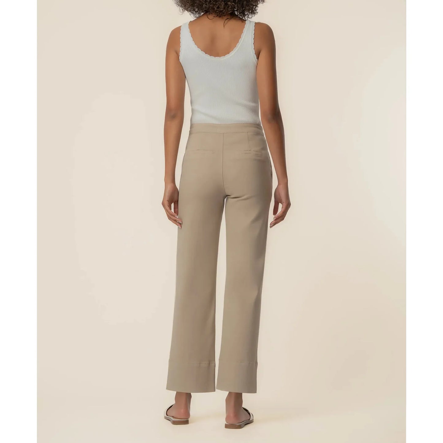 Kut from the Kloth Charlotte Twill High Rise Wide Leg Pant - Sand