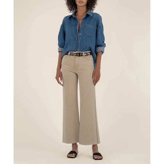 Meg High Rise Wide Leg - Biscuit