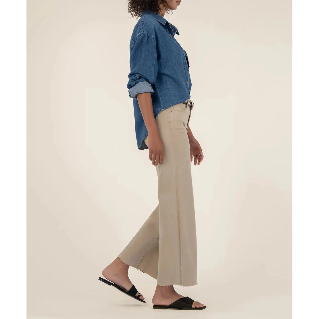 Meg High Rise Wide Leg - Biscuit