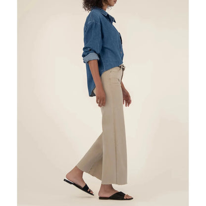 Meg High Rise Wide Leg - Biscuit