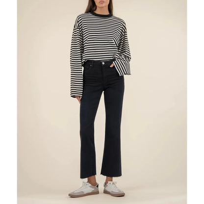 Kelsey High Rise Ankle Flare - Firm Black